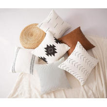 Housses de coussin oreiller blanc pur coton lin